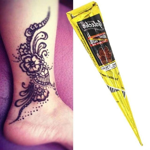 New Black brown red white Henna Cones Indian Henna Tattoo Paste For Temporary Tattoo body art Sticker Mehndi Body Paint