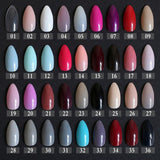 New Fake Short Rose Pointed Soft Pink Nude Red Brown Blue Stiletto False Nails full cover Pure colour candy Purple Khaki White