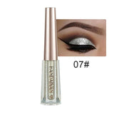 New HANDAIYAN 1PC Fashion Metallic Shiny Smoky Eyes Eyeshadow Waterproof Glitter Liquid Eyeliner Women's Makeup Eyeshadow 10