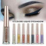 New HANDAIYAN 1PC Fashion Metallic Shiny Smoky Eyes Eyeshadow Waterproof Glitter Liquid Eyeliner Women's Makeup Eyeshadow 10