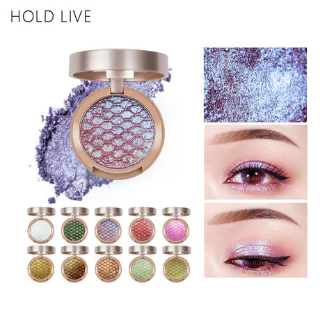 New HOLD LIVE Single Matte Eyeshadow Palette Gold Green Purple Pigment Glitter Polarized Light Eye Shadow Pallete Korean Makeup