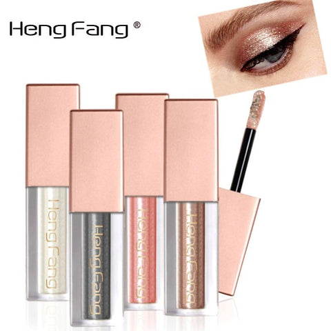New Liquid Waterproof Diamond Glitter Eyeshadow Makeup Cosmetics White Copper Colors Brand Heng Fang Shimmer Eye Shadows Beauty