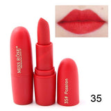 New MISS ROSE Lipstick Matte Waterproof Velvet Lip Stick 18 Colors Sexy Red Brown Pigments Makeup Matte Lipsticks Beauty Lips