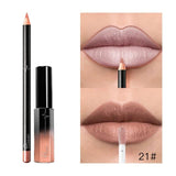 New Pudaier 1pc Long Lasting Liquid Lipstick+1PC Lip Liner Makeup Set Waterproof Matte Lip Liner Lips Gloss Set Lipsticks 33