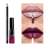 New Pudaier 1pc Long Lasting Liquid Lipstick+1PC Lip Liner Makeup Set Waterproof Matte Lip Liner Lips Gloss Set Lipsticks 33