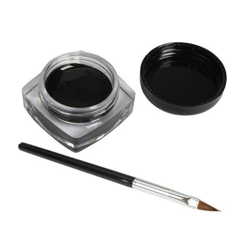 New Top Fashion Novelty 1x Eyeliner Gel Cream With Brush Makeup Black Waterproof Eye Liner 100% brand new and high quality Anne