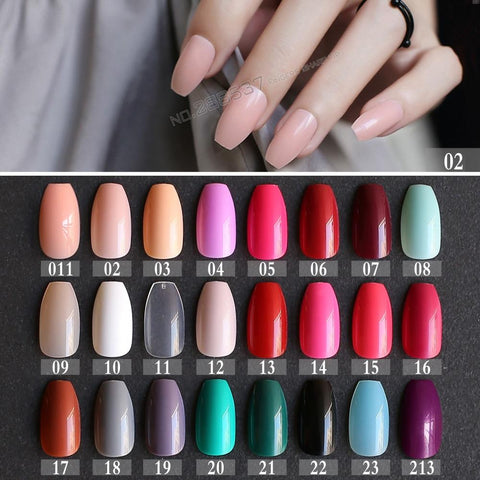 New hot  False Coffin nails Rose Soft Pink Nude Red Brown Blue Fake nail Ballerinas nail Designs Pure colour candy Purple White