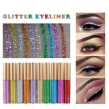 Newest Halloween Professional 10 Colors Waterproof Shimmer Pigment Silver Gold Metallic Glitter Makeup Eyeliner Cosmetics