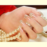 Nude Natural White French Fake Nails Tips Acrylic UV False Nails Press on DIY Manicure Salon Stickers Artificial Nail Tip