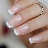 Nude Natural White French Fake Nails Tips Acrylic UV False Nails Press on DIY Manicure Salon Stickers Artificial Nail Tip