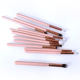 O.TWO.O 12PCS/SET Makeup Eye Brushes Set Wood Handle Eyeshadow Eyebrow Eyeliner Blending Powder Smudge Brush Kit