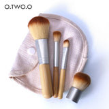 O.TWO.O 4PCS/LOT Bamboo Brush Foundation Brush Make-up Brushes Cosmetic Face Powder Brush For Makeup Beauty Tool