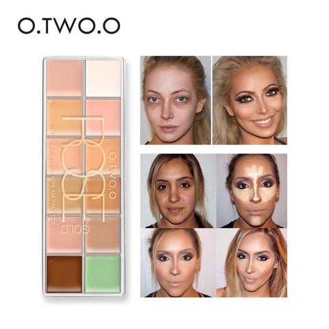 O.TWO.O Concealer Palette 12 Color Makeup Green Concealer Foundation Waterproof Brightener Makeup Highlighter Contour Cosmetics