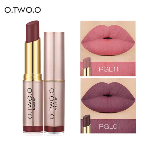 O.TWO.O Matte Lipstick Waterproof Lip Tattoos Cosmetic Long Lasting Moisturizer Rose Gold Revolution Lipstick Makeup Maquillage