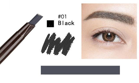 OSHIONER 1PC Long Lasting Paint Eyebrow Pencil with Brow Brush Waterproof Black Brown Automatic Eyebrow Tint Makeup Tool