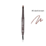 OSHIONER 1PC Long Lasting Paint Eyebrow Pencil with Brow Brush Waterproof Black Brown Automatic Eyebrow Tint Makeup Tool