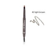 OSHIONER 1PC Long Lasting Paint Eyebrow Pencil with Brow Brush Waterproof Black Brown Automatic Eyebrow Tint Makeup Tool