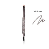 OSHIONER 1PC Long Lasting Paint Eyebrow Pencil with Brow Brush Waterproof Black Brown Automatic Eyebrow Tint Makeup Tool