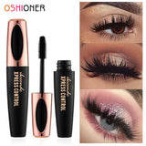 OSHIONER 4D Silk Fiber Eyelashes Lengthening Mascara Waterproof Long Lasting Lash Black Eyelashes Extension Make up 3D Mascara