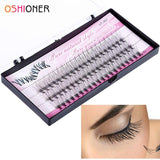 OSHIONER Natural Fake Eye Lashes 60pcs 8/10/12/14mm Makeup Individual Cluster Eye Lashes Grafting Fake False Eyelashes