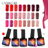 OYAKOM Nail Polish Nail Gel Soak off LED UV Hybrid Gel Varnishes Nail Primer Gel Lacquer Red Pink Sexy Colors Stamping Polish