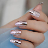 Ombre French Ballerina Fake Nail Gradeint Natural Coffin False Nails Wholesale Nails Supplier 24