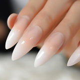 Ombre French Ballerina Fake Nail Gradeint Natural Coffin False Nails Wholesale Nails Supplier 24