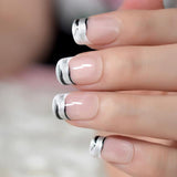 Ombre French Ballerina Fake Nail Gradeint Natural Coffin False Nails Wholesale Nails Supplier 24