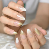 Ombre French Ballerina Fake Nail Gradeint Natural Coffin False Nails Wholesale Nails Supplier 24