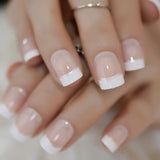 Ombre French Ballerina Fake Nail Gradeint Natural Coffin False Nails Wholesale Nails Supplier 24