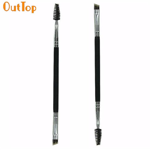 OutTop ColorWomen  1PCS Makeup Bamboo Handle Double Eyebrow Brush + Eyebrow Comb 160920 Drop Shipping S28 HW