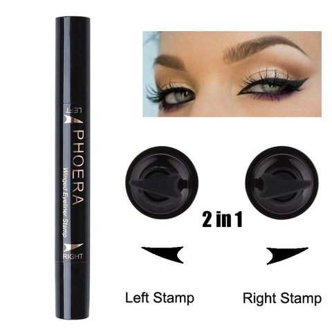 PHOERA Eyeliner Pencils Cat Eye Makeup Sexy liners Double-end Winged Eyeliner Stamp Waterproof Liquid Eye liner Enhancer Tattoo