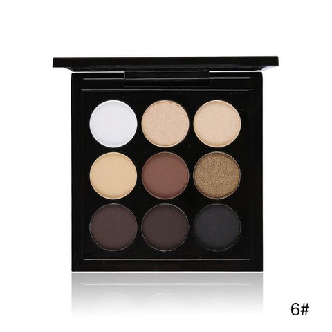 Party Queen 9 Colors Artist Eyeshadow Palette Earth Color Shimmer Matte Nude Eye Shadow Pigments Glitter Eyeshadow Smoky Makeup