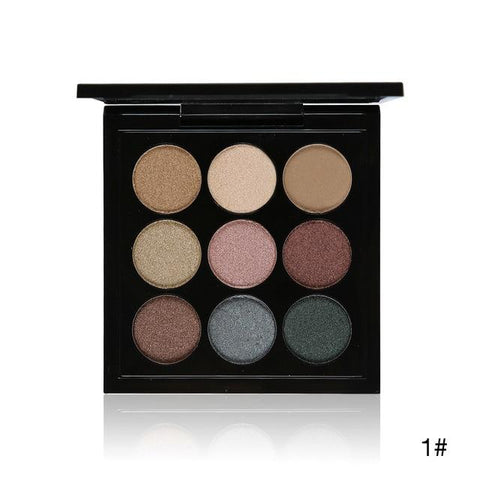 Party Queen 9 Colors Artist Eyeshadow Palette Earth Color Shimmer Matte Nude Eye Shadow Pigments Glitter Eyeshadow Smoky Makeup