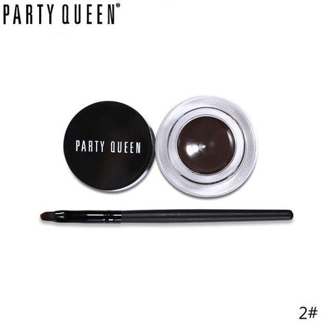 Party Queen Brand Matte Eye Liner Gel Waterproof Black Brown Eyeliner Cream Makeup Long Wear Eyeliner 3D Pen With Brush Make Up