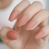 Pink Nude White French Ballerina Coffin False Nails Gradient natural Manicure Press on Fake Nails Tips Daily Office Finger Wear