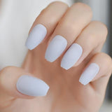 Pink Nude White French Ballerina Coffin False Nails Gradient natural Manicure Press on Fake Nails Tips Daily Office Finger Wear