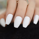 Pink Nude White French Ballerina Coffin False Nails Gradient natural Manicure Press on Fake Nails Tips Daily Office Finger Wear