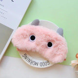 Plush Animal Eye Cover Sleeping Mask Eyepatch Bandage Blindfold Christmas Deer Winter Cartoon Nap Eye Shade Plush Sleeping Mask