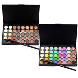 Popfeel Brand 40 Colors Mini Eye Shadow Plate Cosmetic Matte Eyeshadow Cream Makeup Palette Shimmer +Brush Set paleta de sombra
