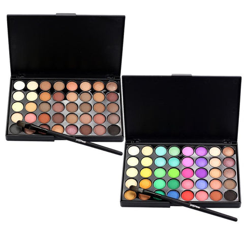 Popfeel Brand 40 Colors Mini Eye Shadow Plate Cosmetic Matte Eyeshadow Cream Makeup Palette Shimmer +Brush Set paleta de sombra