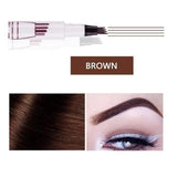 Portable 4 Fork Tip Head Eyebrow Pencil Waterproof Long-lasting Natural Brows Cream