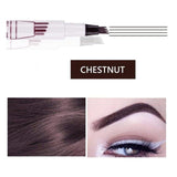 Portable 4 Fork Tip Head Eyebrow Pencil Waterproof Long-lasting Natural Brows Cream
