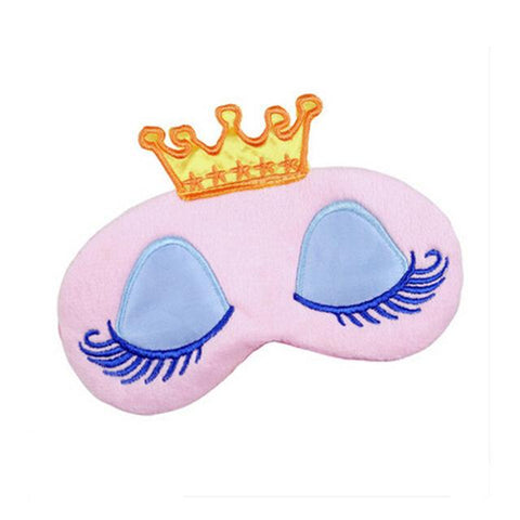 Portable Lovely Cute Cotton Long Eyelashes Crown Style Eye Shade Sleeping Eye Mask Sleep & Snoring
