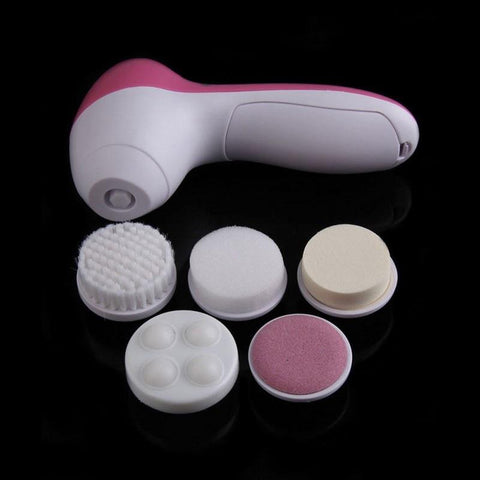 Portable Mini Deep Clean 5 In 1 Electric Facial Cleaner Face Skin Care Brush Massager Good Shipping