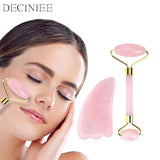 Portable Rose Quartz Facial Massage Crystal Stone Facial Lift Jade Massager Roller Skin Care Roller Wrinkle Removal Beauty Tool