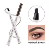 Pro Women Lady Waterproof Brown Eyebrow Pencil Eye Brow Liner Pen Powder Makeup Tool with stencil 131-0226