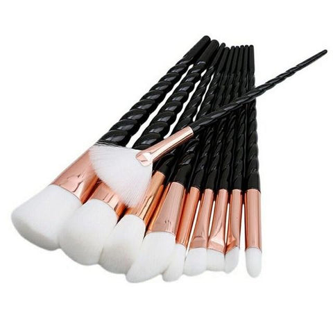 Professional 10PCS Spiral White Handle Makeup Brushes White Powder Foundation Blush Face Shading Cosmetic Eyebrow Brush Makeup