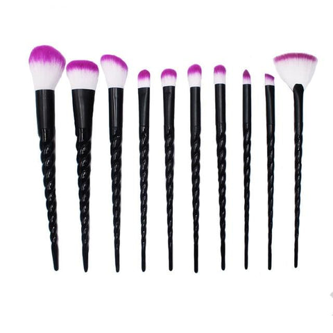 Professional 10PCS Spiral White Handle Makeup Brushes White Powder Foundation Blush Face Shading Cosmetic Eyebrow Brush Makeup