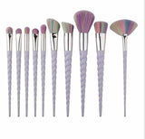 Professional 10PCS Spiral White Handle Makeup Brushes White Powder Foundation Blush Face Shading Cosmetic Eyebrow Brush Makeup